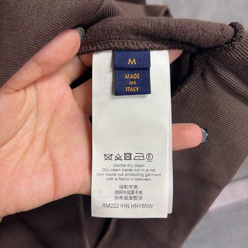 Louis Vuitton LOUIS VUITTON Brown logo drawstring hooded sweatshirt with Size US M / EU 48-50 / 2 - 4 Thumbnail