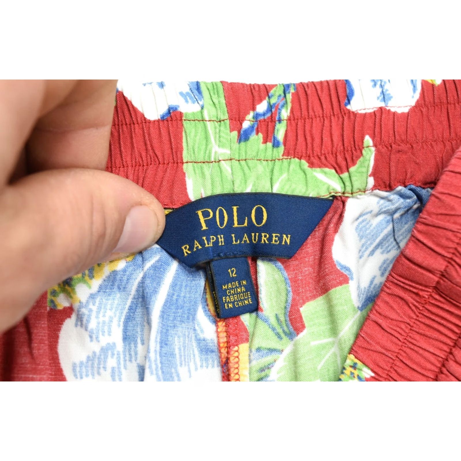 Polo Ralph Lauren Polo Ralph Lauren Tropical Hibiscus Floral Pants Red Pull-On Stretch Womens 12 Regular Straight Ank les Size 34" / US 12 / IT 48 - 5 Thumbnail