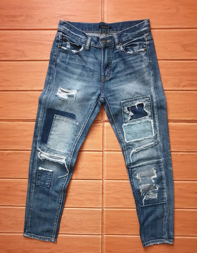 PPFM Igni Japanese brand patchwork distressed punk rock jeans Size US 28 / EU 44 - 1 Thumbnail