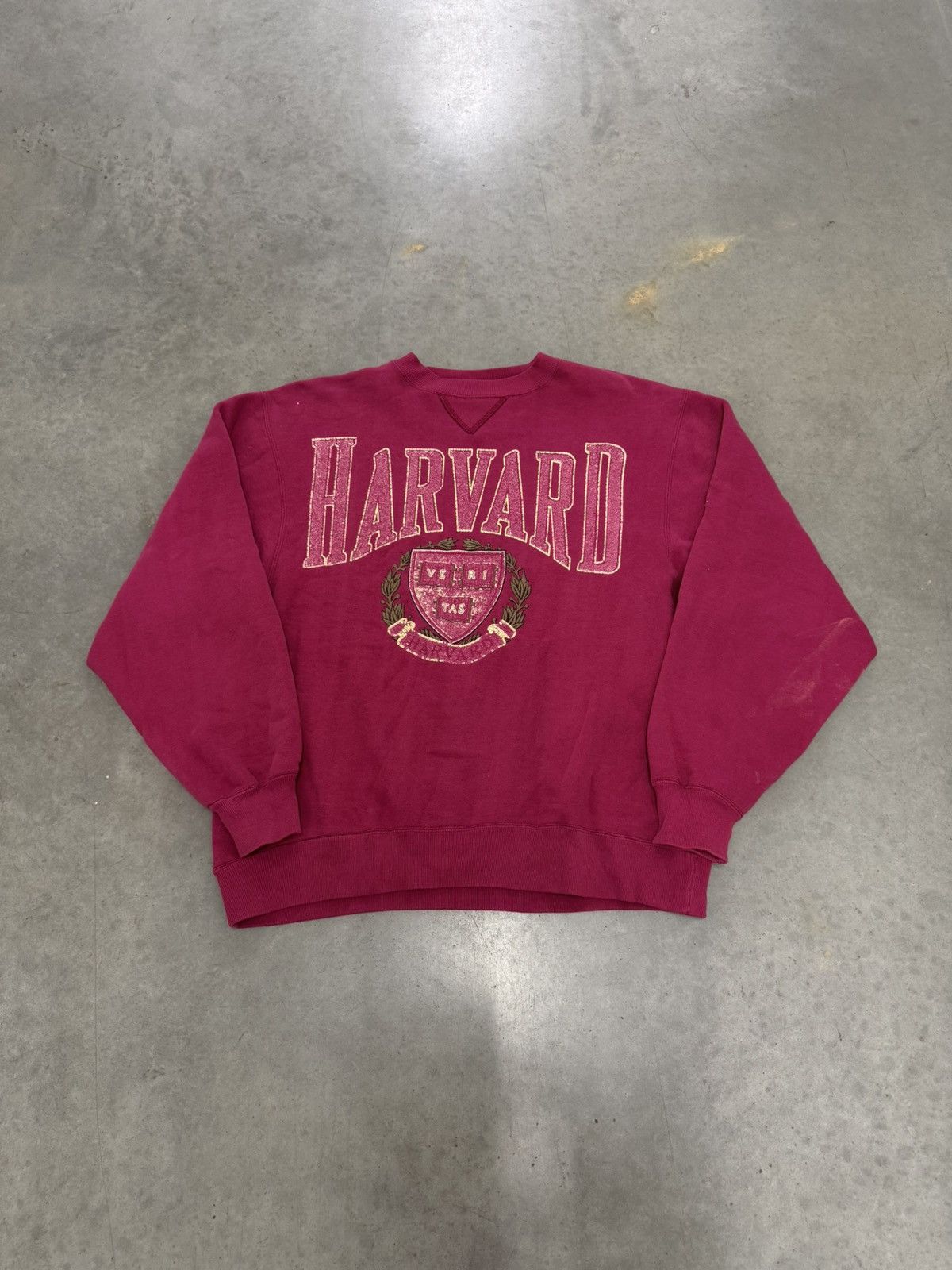 NCAA 90s Harvard University NCAA Faded Burgundy Sweatshirt Crew Size US M / EU 48-50 / 2 - 1 Thumbnail