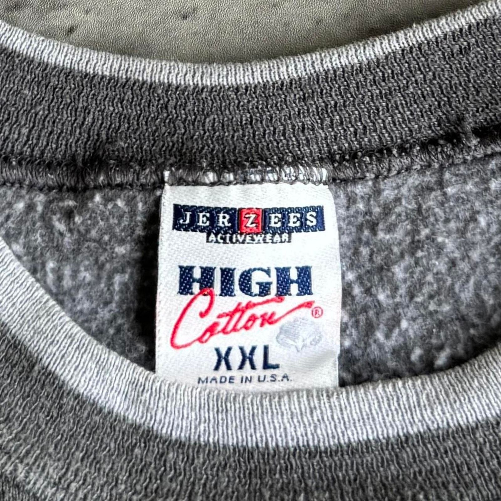 Jerzees × Vintage Vintage 90s Jerzees Made In USA Grey Crewneck Sweatshirt Size US XXL / EU 58 / 5 - 3 Thumbnail