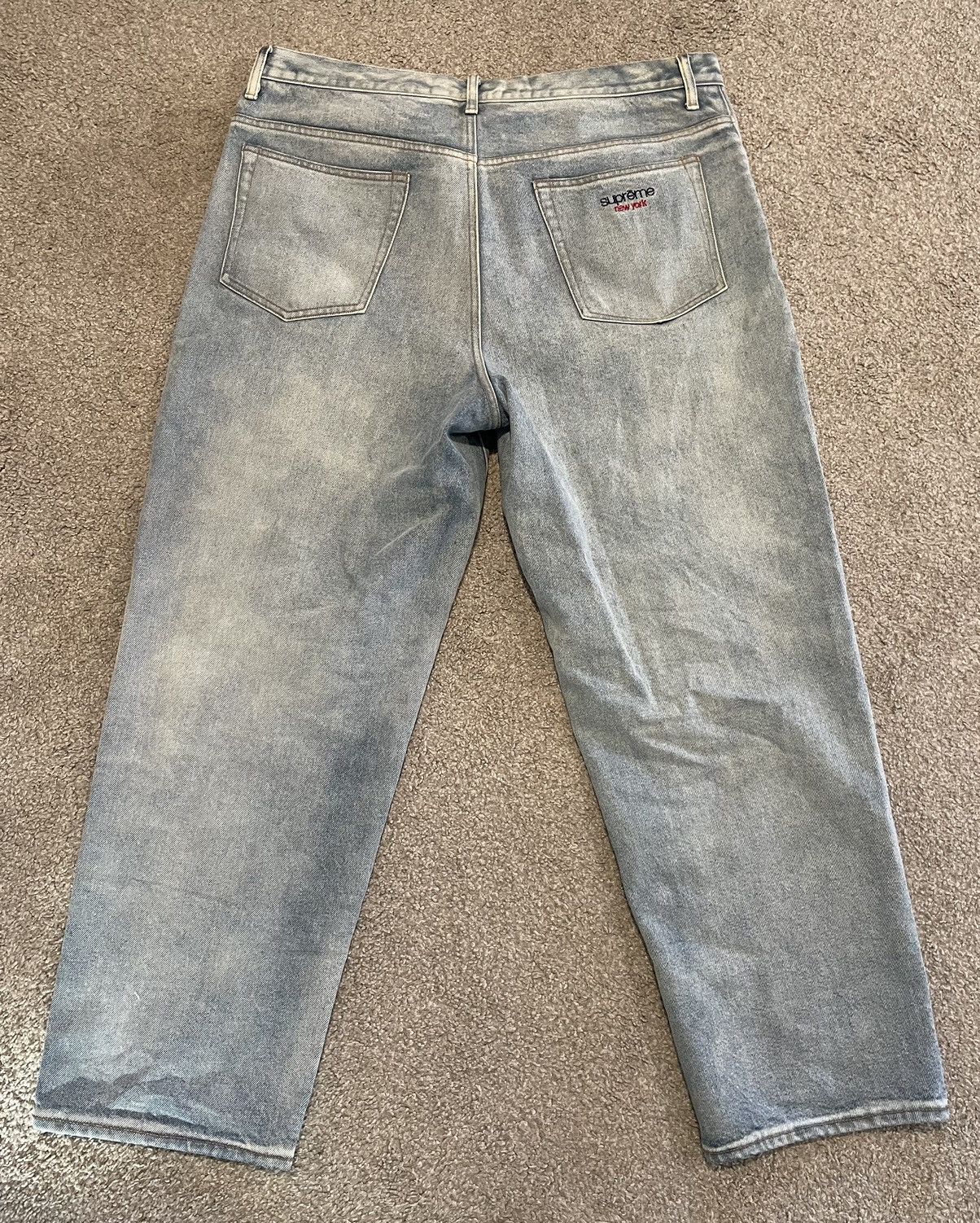 Supreme Supreme Baggy Jeans Dirty Indigo Wash | Grailed 