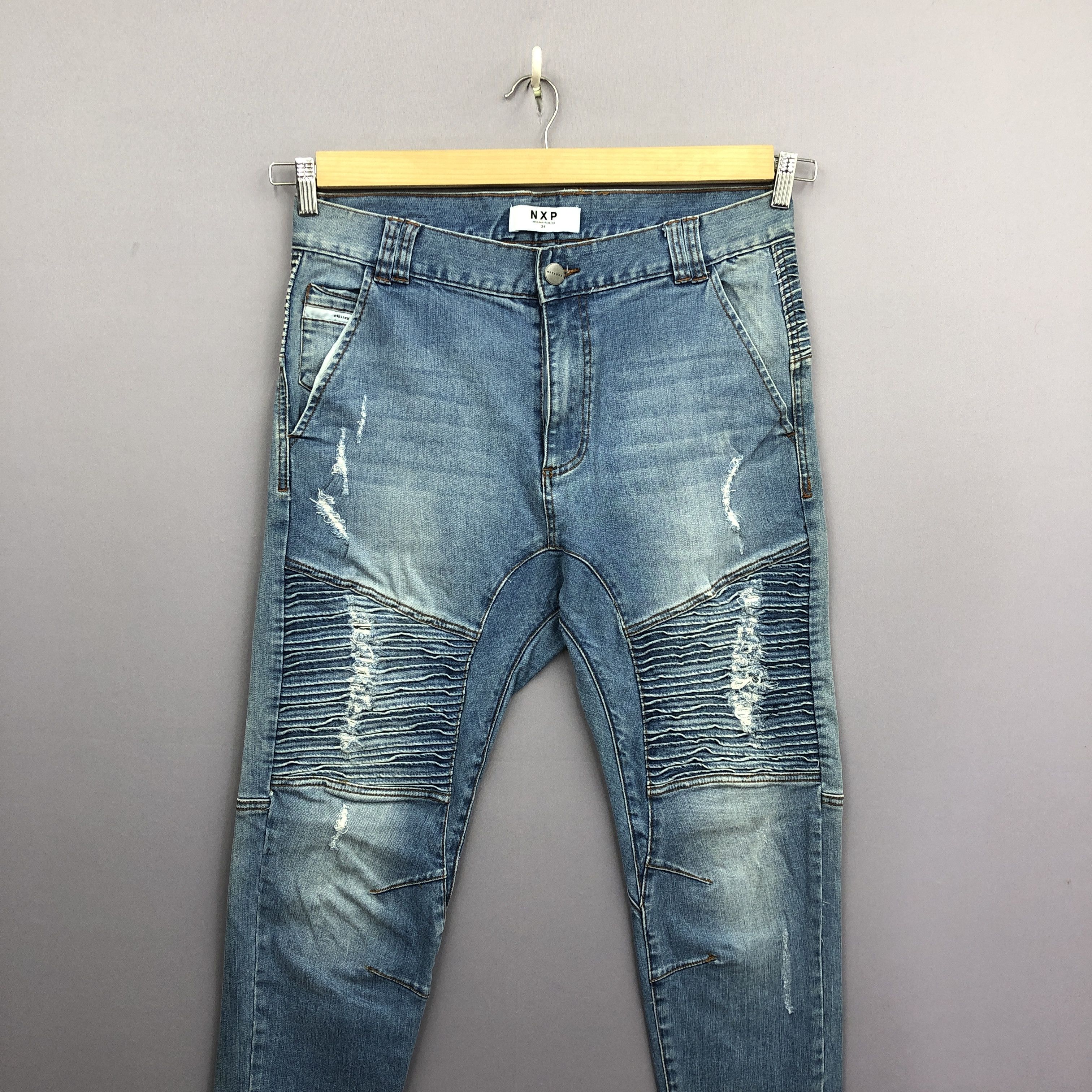 Japanese Brand Vintage Japanese Jogger NXP Distressed Jeans Denim Pant. Size US 34 / EU 50 - 3 Thumbnail