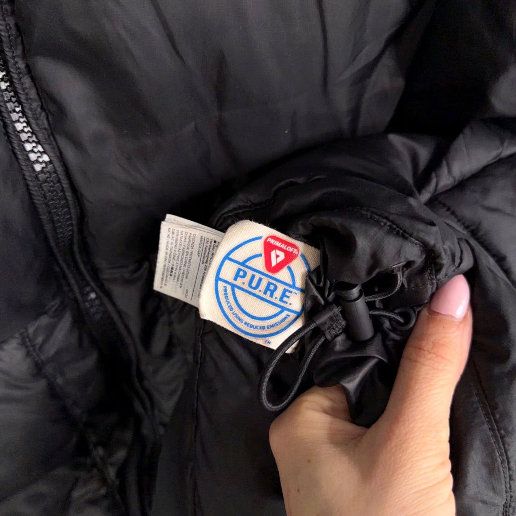 Gap Gap Puffer Jacket Mens M Black Solid PrimaLoft P.U.R.E. Hooded Winter Gorpcore Jacket Size US M / EU 48-50 / 2 - 3 Thumbnail