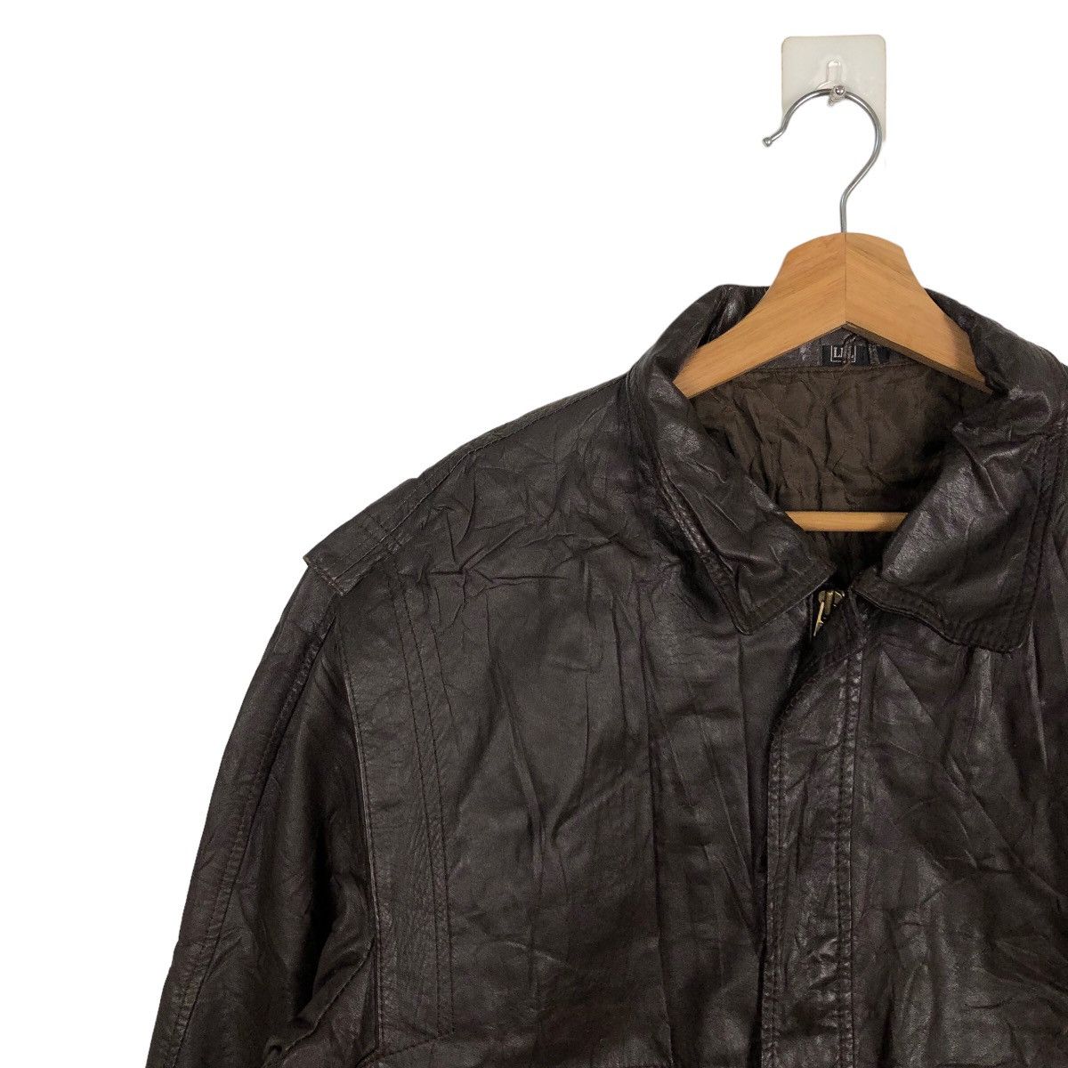 Issey Miyake VINTAGE BOMBER LEATHER JACKET JAPAN ISSEY MIYAKE Size US L / EU 52-54 / 3 - 6 Thumbnail