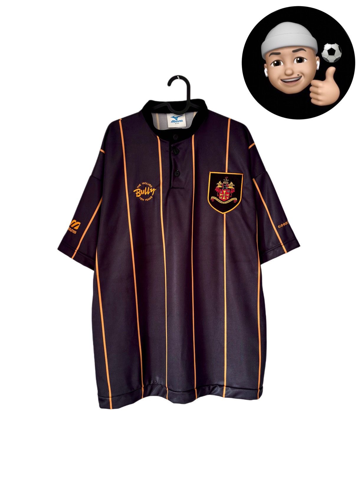 Mizuno × Vintage 1996 1997 Wolverhampton Wanderers Special Kit Bully Jersey Size US L / EU 52-54 / 3 - 1 Thumbnail