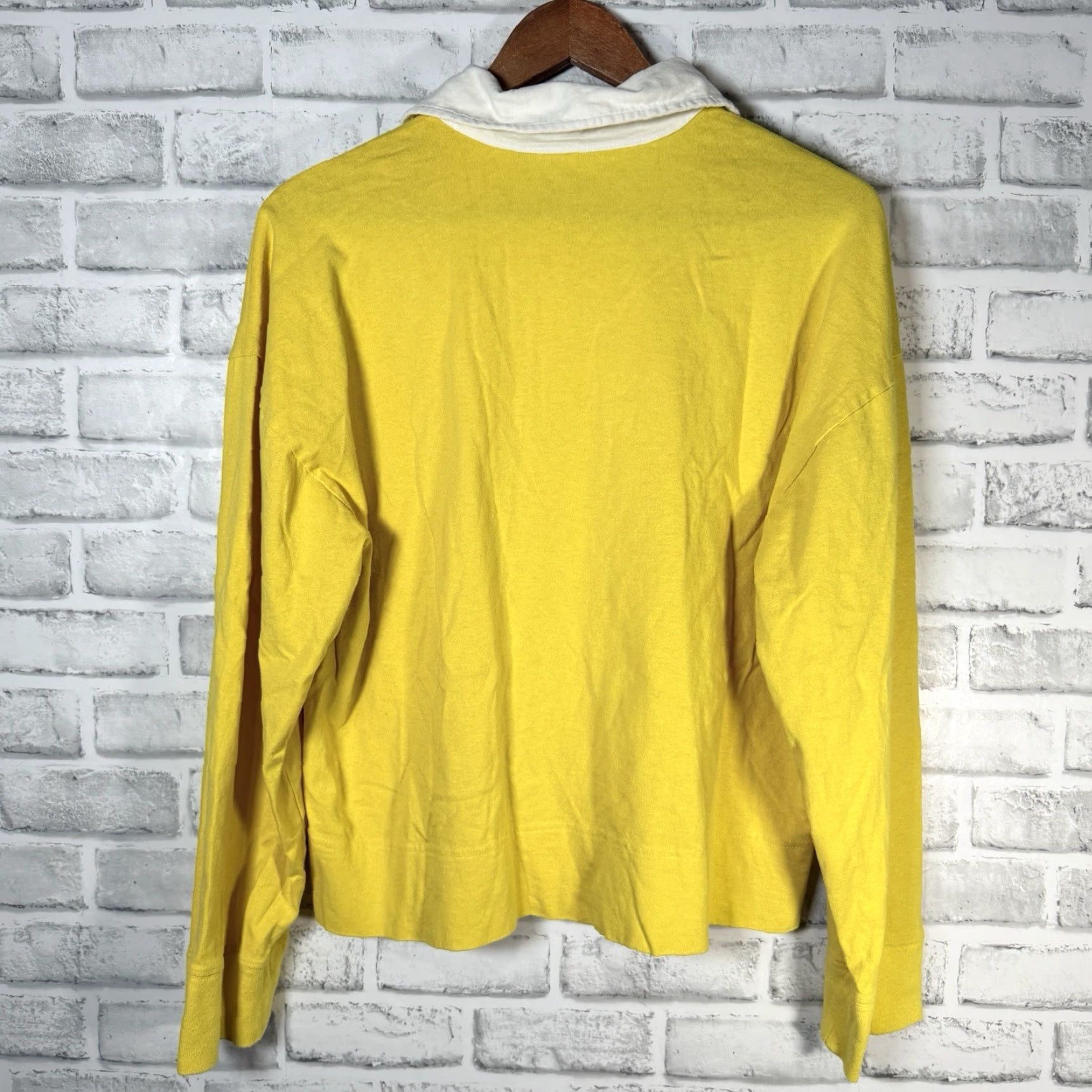 Everlane Everlane Yellow Long Sleeve Polo Shirt Womens M 100% Cotton Size M / US 6-8 / IT 42-44 - 5 Thumbnail