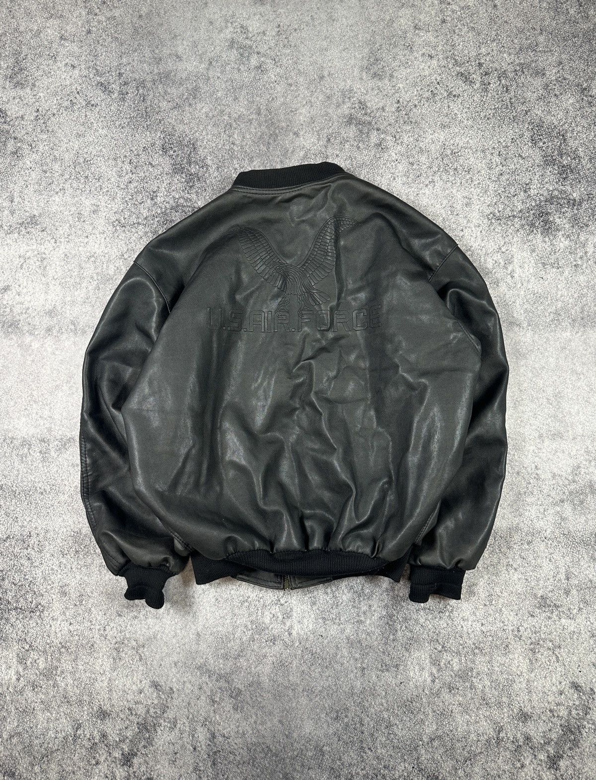 Vintage Y2K Vintage Leather Jacket US AIR Force Streetwear Rare 90s Size US XXL / EU 58 / 5 - 1 Thumbnail