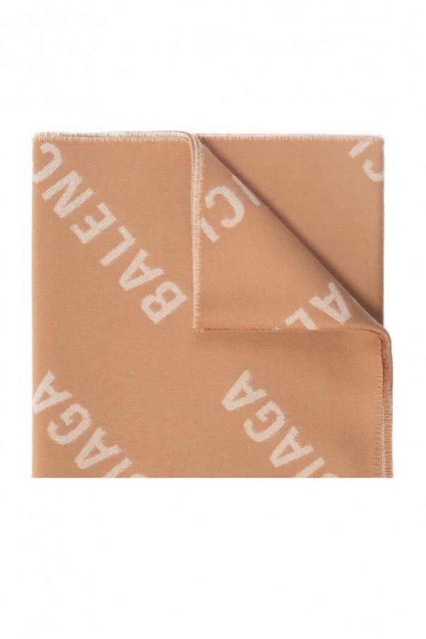 Balenciaga o1bcso1str1024 Size: OS / Allover Logo Macro Scarf Beige Size ONE SIZE - 1 Thumbnail