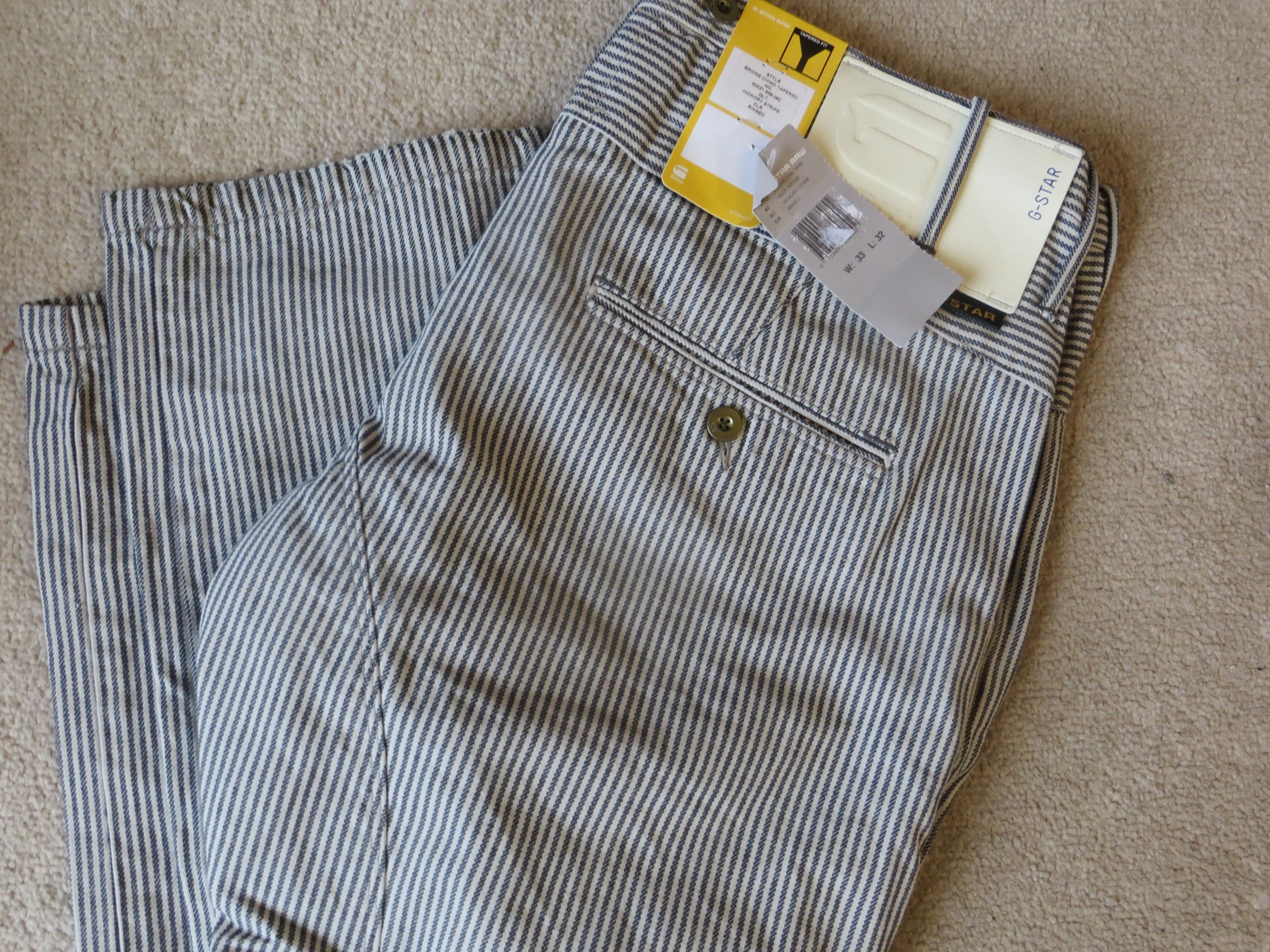 G-Star 3301 BRIDGE STRIPE PANTS Size US 33 - 1 Thumbnail