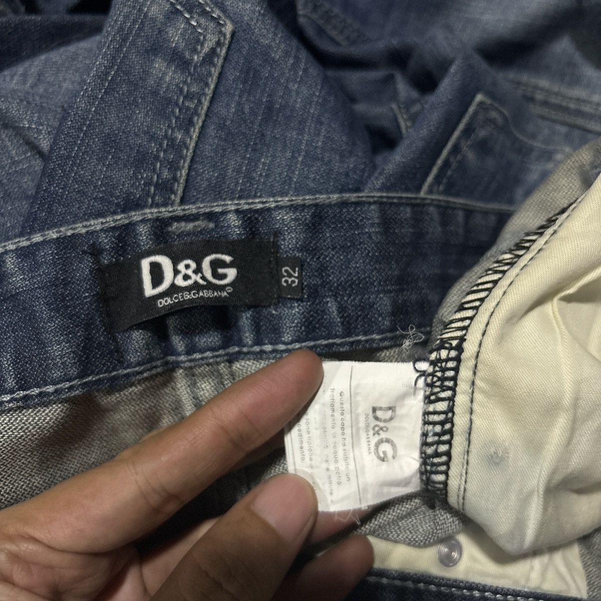 Dolce & Gabbana Vintage Dolce Gabbana Blue Wash Distressed Jeans Size US 33 - 10 Thumbnail