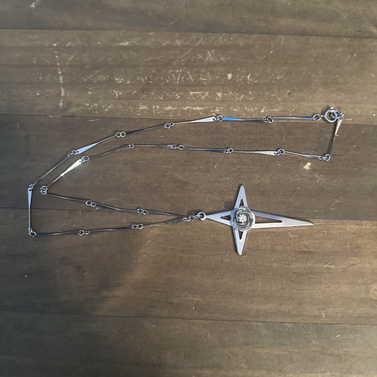 Vintage Vintage Hobé silver tone star cross pendant necklace Size ONE SIZE - 2 Thumbnail