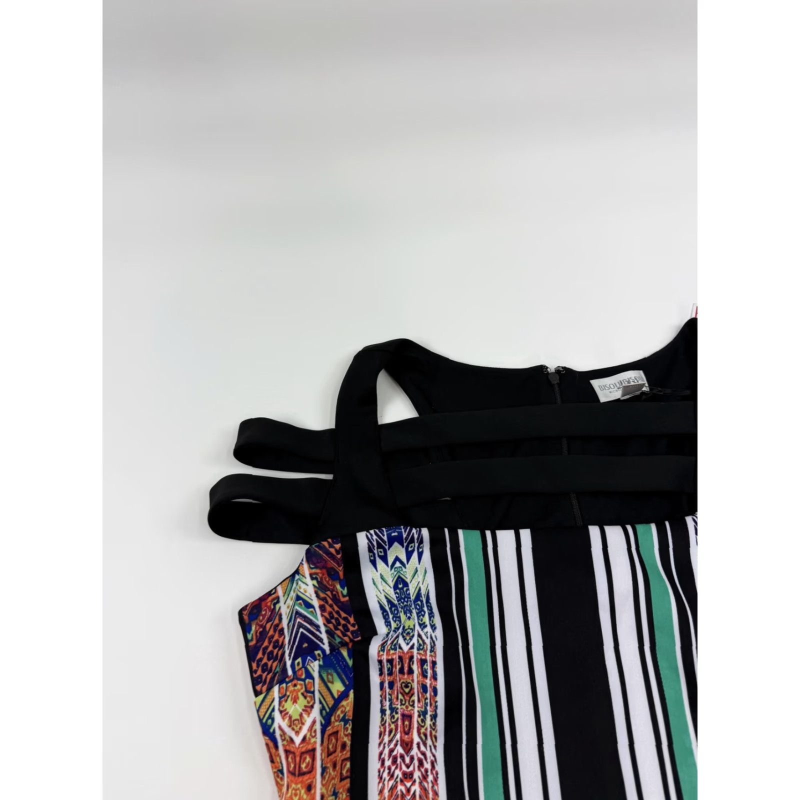 Vintage Bisou Bisou Dress Womens Large Tropical Geometric Bodycon Knee Length Dress Size L / US 10 / IT 46 - 2 Thumbnail