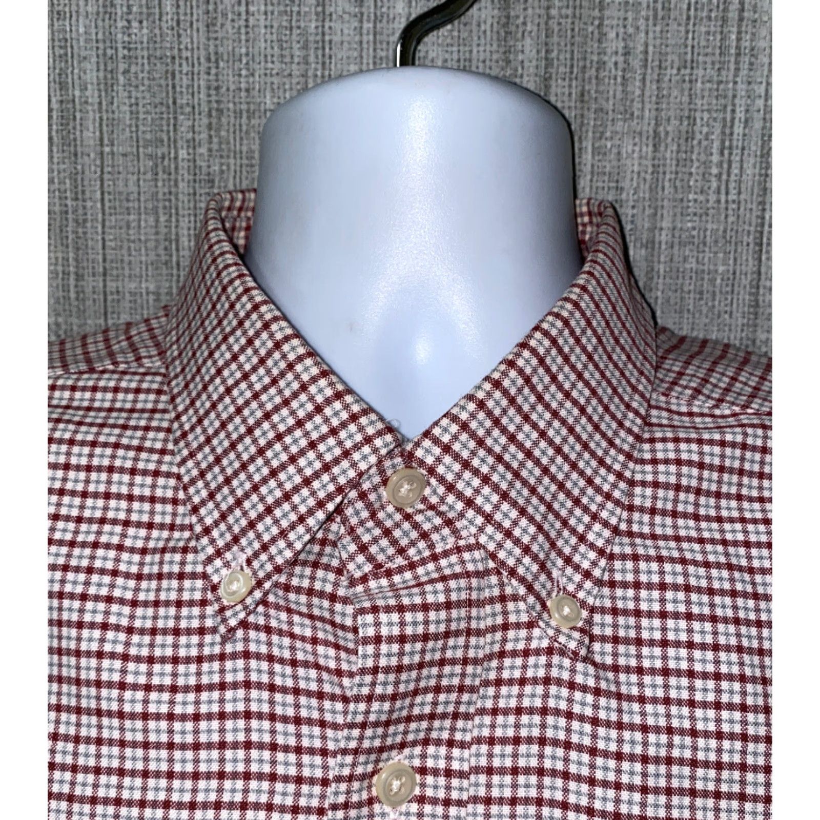 Vintage LL Bean Mens Red/White Checkered Long Sleeve Button Front Shirt 17.5 EUC Size US XXL / EU 58 / 5 - 3 Thumbnail