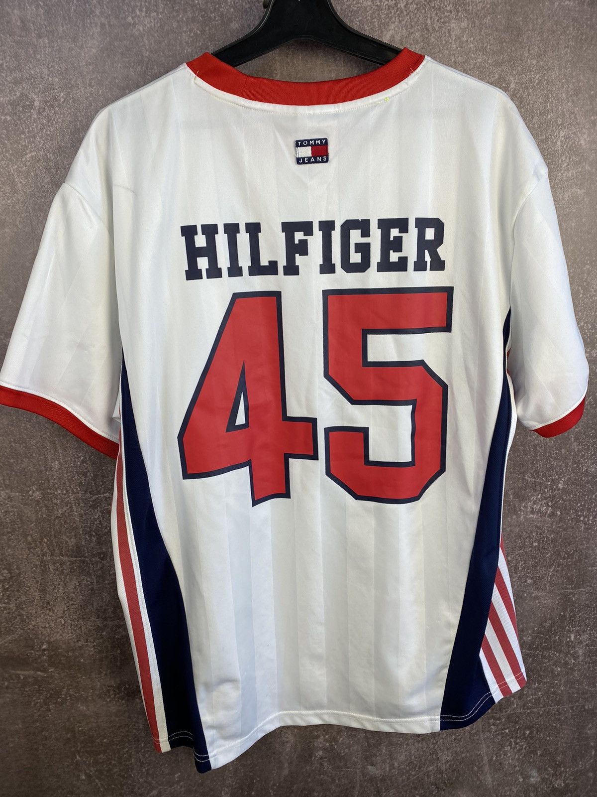 Vintage Vintage 90s Tommy Hilfiger Jeans Jersey Size US L / EU 52-54 / 3 - 2 Thumbnail