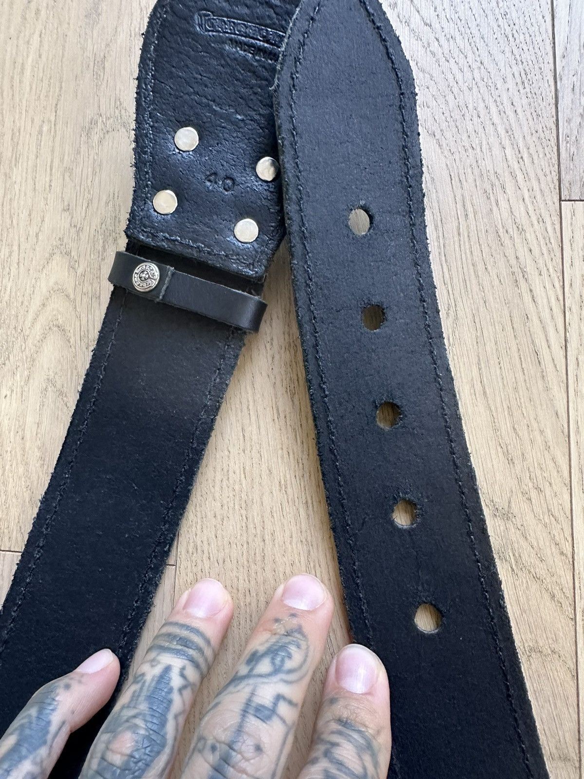Chrome Hearts Chrome Hearts NEW sz 40 XXXXL Leather Belt Size 40 - 4 Thumbnail
