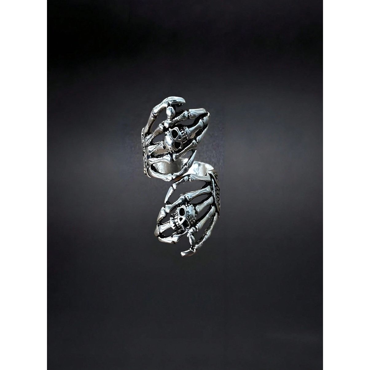 Other Gothic Skeleton Hand Skull Ring – Adjustable Punk Rock Size ONE SIZE - 2 Thumbnail
