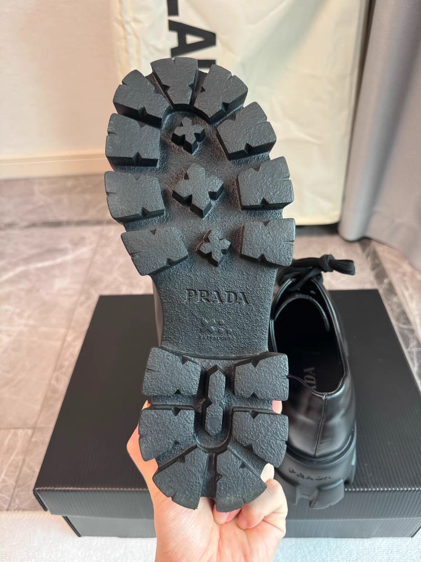 Prada Prada Matte Black Platform Derby Shoes K6 Size US 8 / IT 38 - 7 Thumbnail
