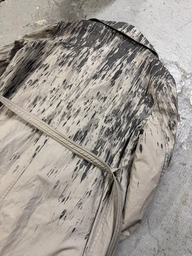 Moschino × Vintage 2000s Moschino Rain Painting Grey Trench Coat Size XS / US 0-2 / IT 36-38 - 4 Thumbnail