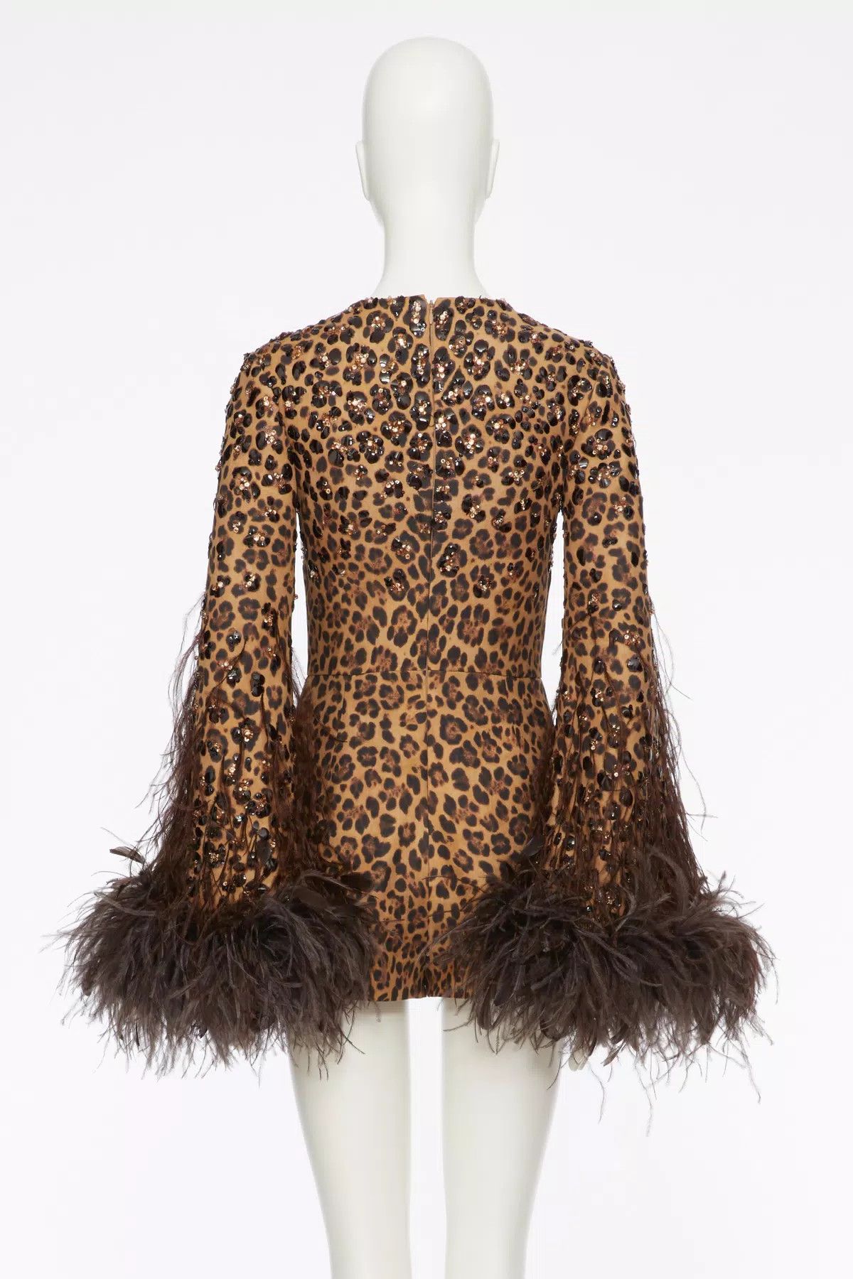 Valentino o1s1wg110426 Leopard-Print Mini Dress in Leopard Size XS / US 0-2 / IT 36-38 - 3 Thumbnail