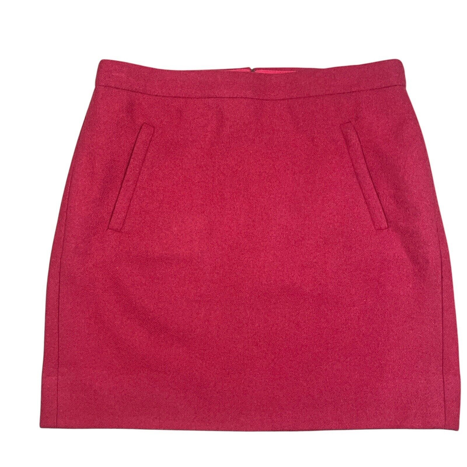 J.Crew J.Crew Wool Blend Mini Pencil Short Skirt Red Career Size 4 Size 27" / US 4 / IT 40 - 1 Thumbnail