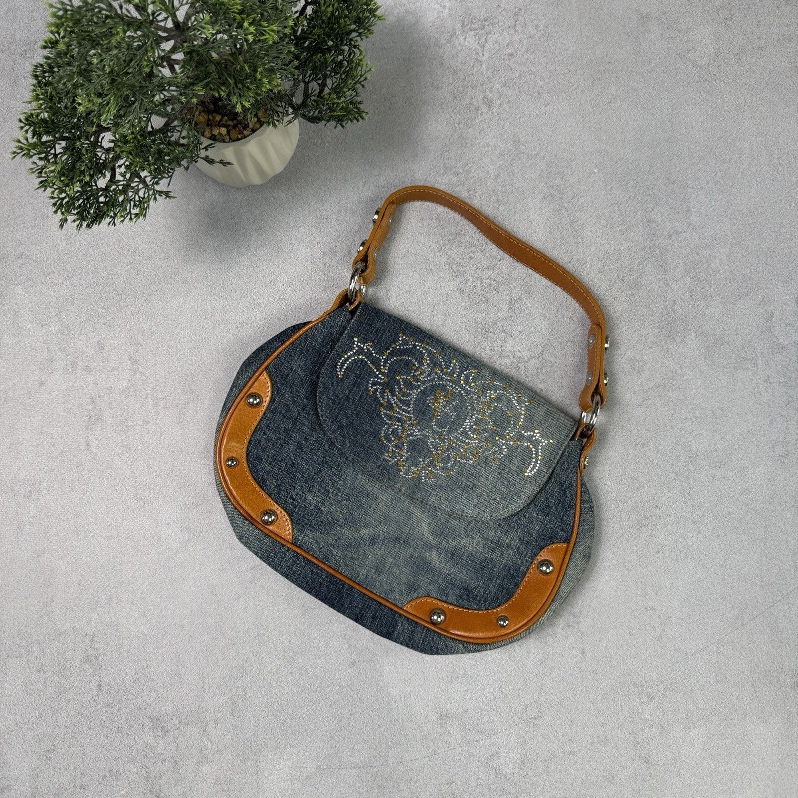 Vintage Versace Jeans Couture Handbag Y2K Avant Garge Denim
