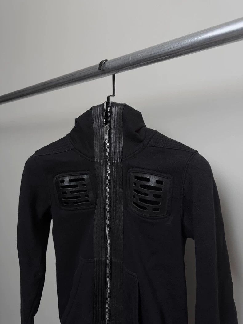 Rick Owens Rick Owens Dark black sheepskin paneled cut-out long zip h Size US XS / EU 42 / 0 - 4 Thumbnail