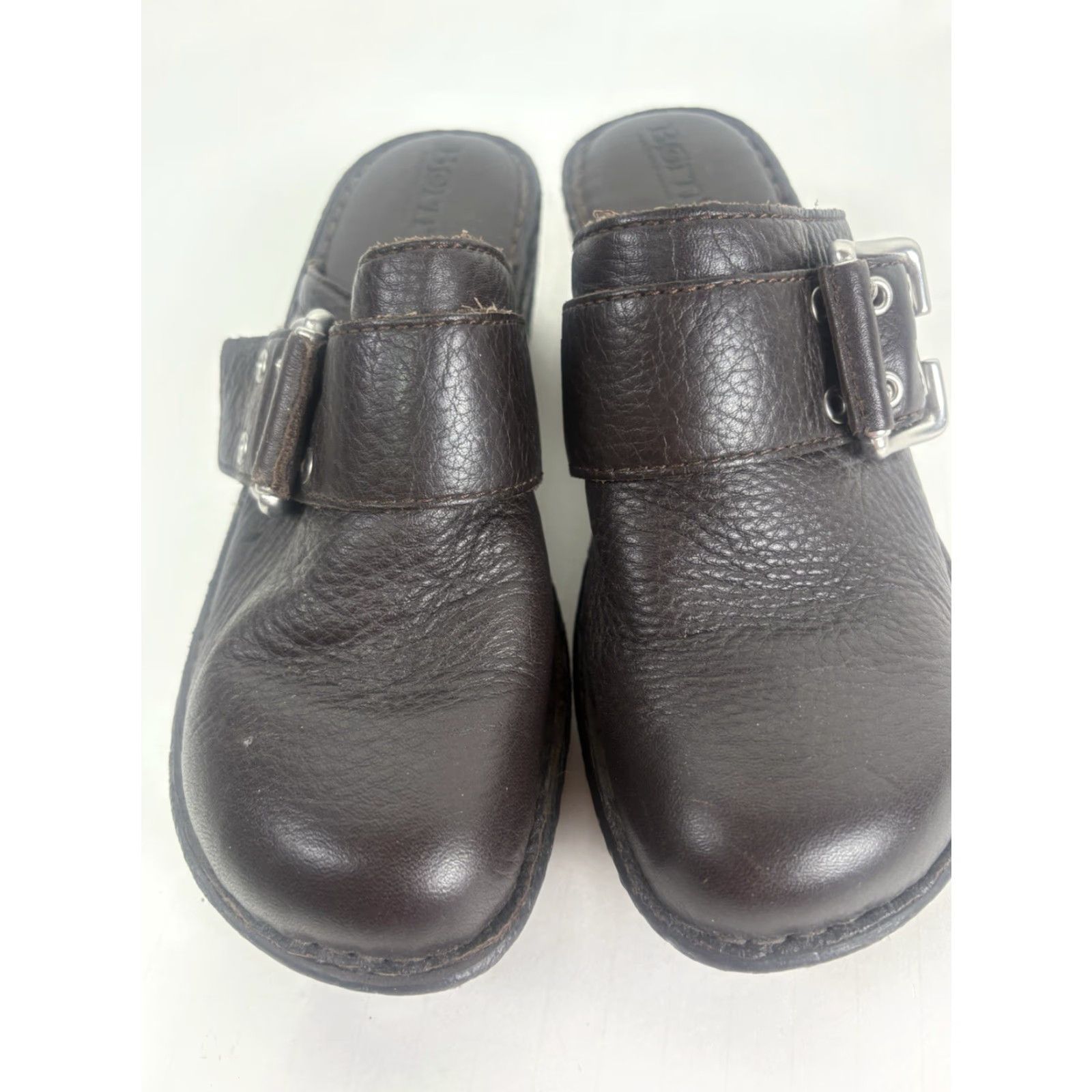 Born VINTAGE Born Wedge Slip-On Shoes Women Brown Leather 7 Casual Comfort Wedge Size US 7 / IT 37 - 2 Thumbnail