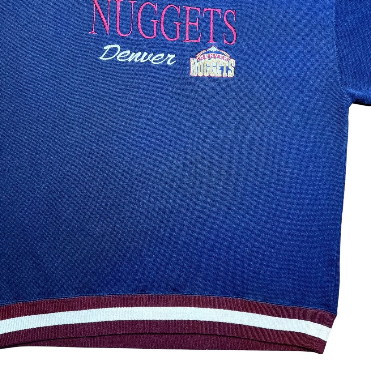NBA × Vintage 1990s NBA Denver Nuggets Embroidered Spell Out Sweatshirt Size US L / EU 52-54 / 3 - 9 Thumbnail