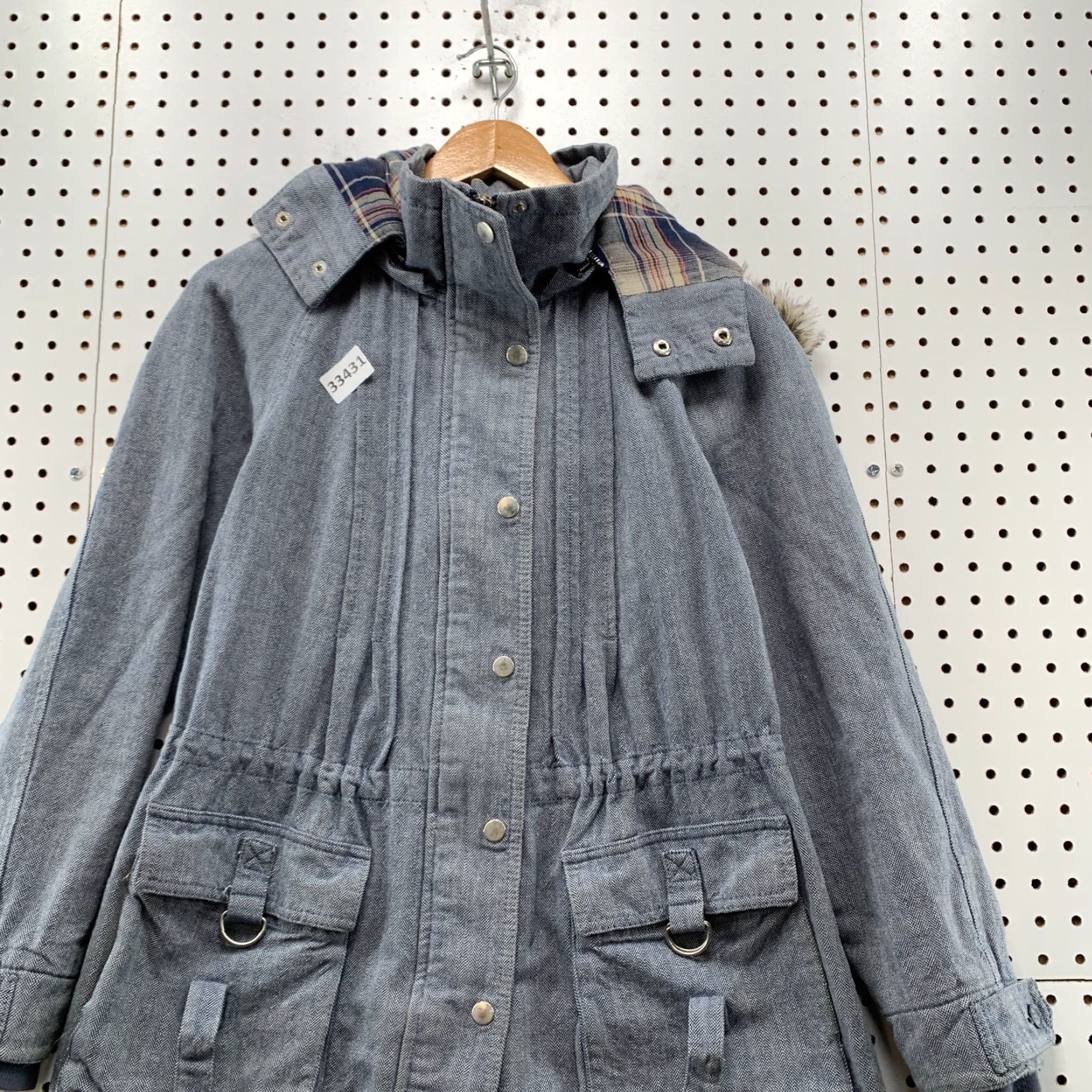 Free People VINTAGE Free People Denim Jacket Womens Size 2 Blue Hooded Long Sleeve Pocket Size XS / US 0-2 / IT 36-38 - 5 Thumbnail