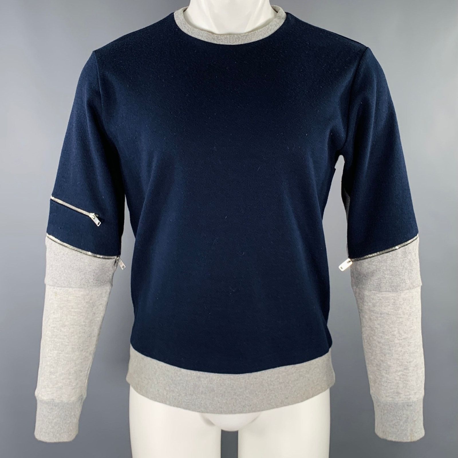 Tim Coppens M Navy Grey Mixed Fabrics Acrylic Blend Sweatshirt Size US M / EU 48-50 / 2 - 1 Thumbnail