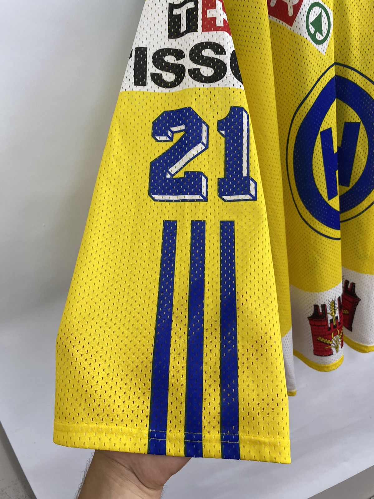 Adidas 🇨🇭 Vintage 90s Adidas Davos 21 Nurminen Hockey Jersey Tissot Size US XL / EU 56 / 4 - 10 Thumbnail