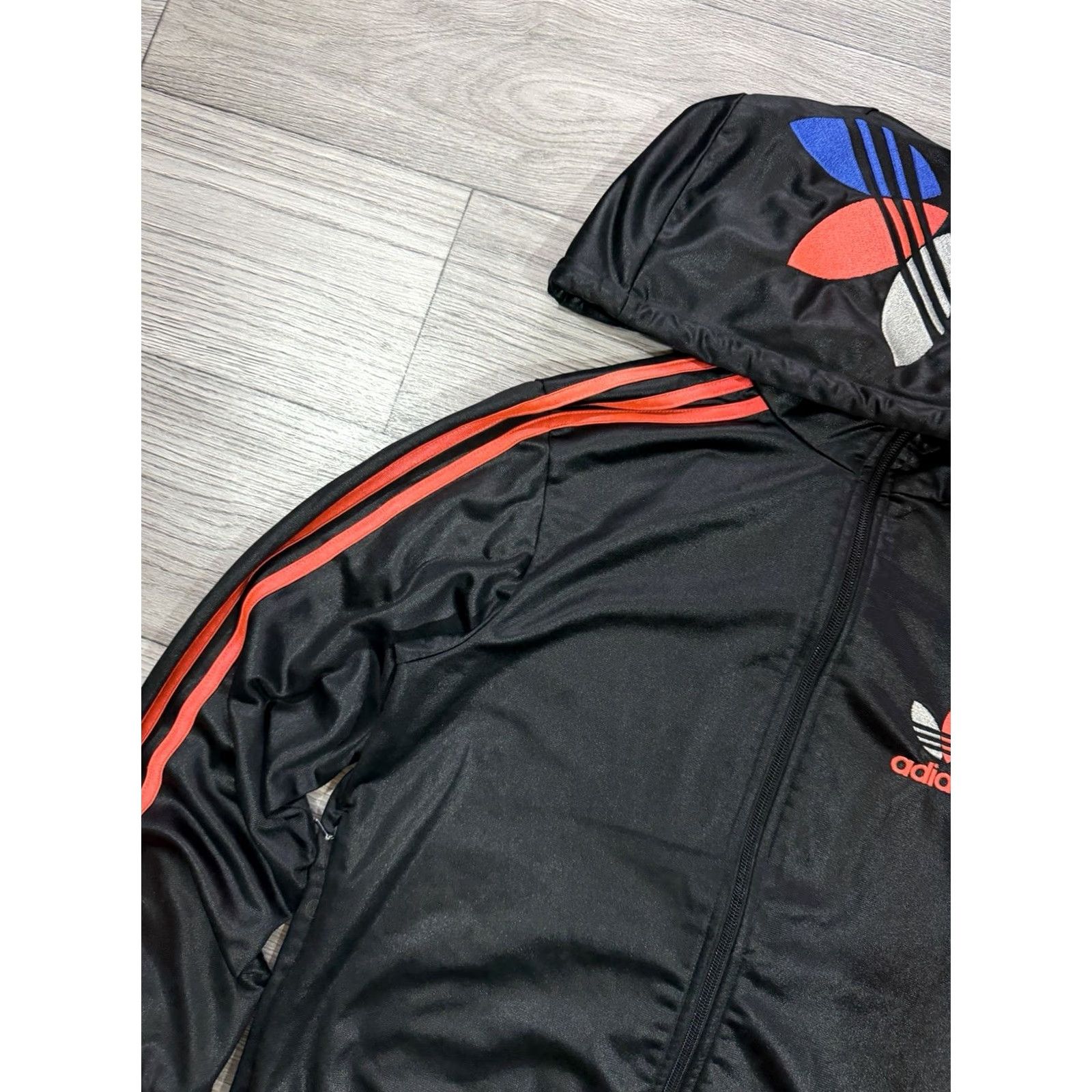 Adidas Adidas Chile 62 Hooded Big Trefoil FIrebird Track Jacket Black Mens XS Jacket Track Zip XS Black Mens Size US XS / EU 42 / 0 - 6 Thumbnail