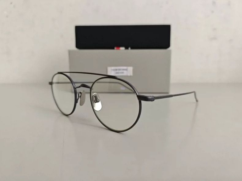 Thom Browne Thom Browne TB-101-C light gray titanium metal eyeglass fr Size ONE SIZE - 1 Thumbnail