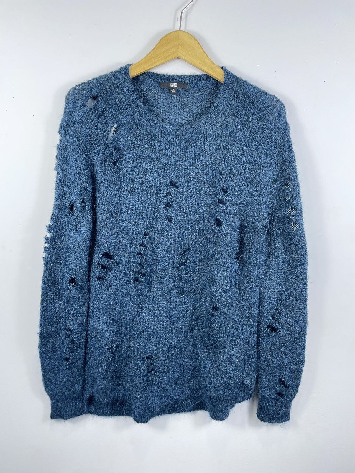 Beauty Beast × Hysteric Glamour × Japanese Brand Uniqlo Distressed Trashed knit Sweater ifsixstyle Size US L / EU 52-54 / 3 - 1 Thumbnail