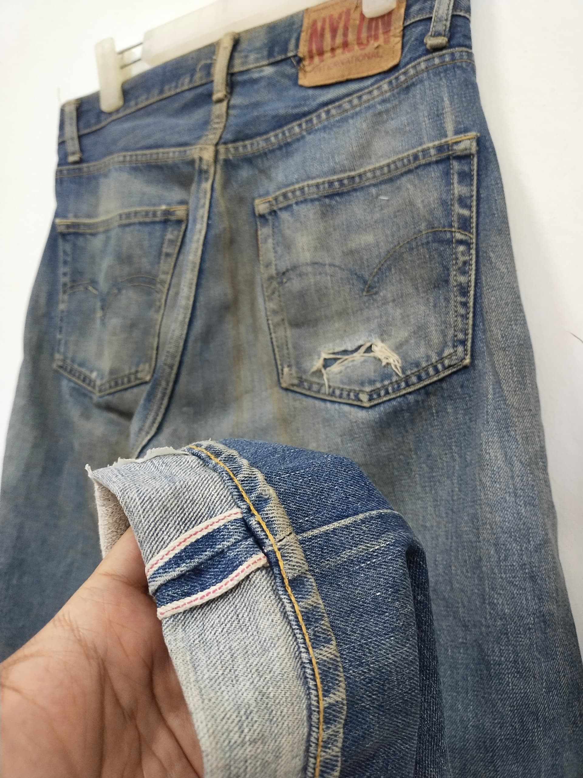 Vintage Vtg 80s 90s Nylon Jeans Selvedge Grunge Design kurt cobain Size US 32 / EU 48 - 6 Thumbnail