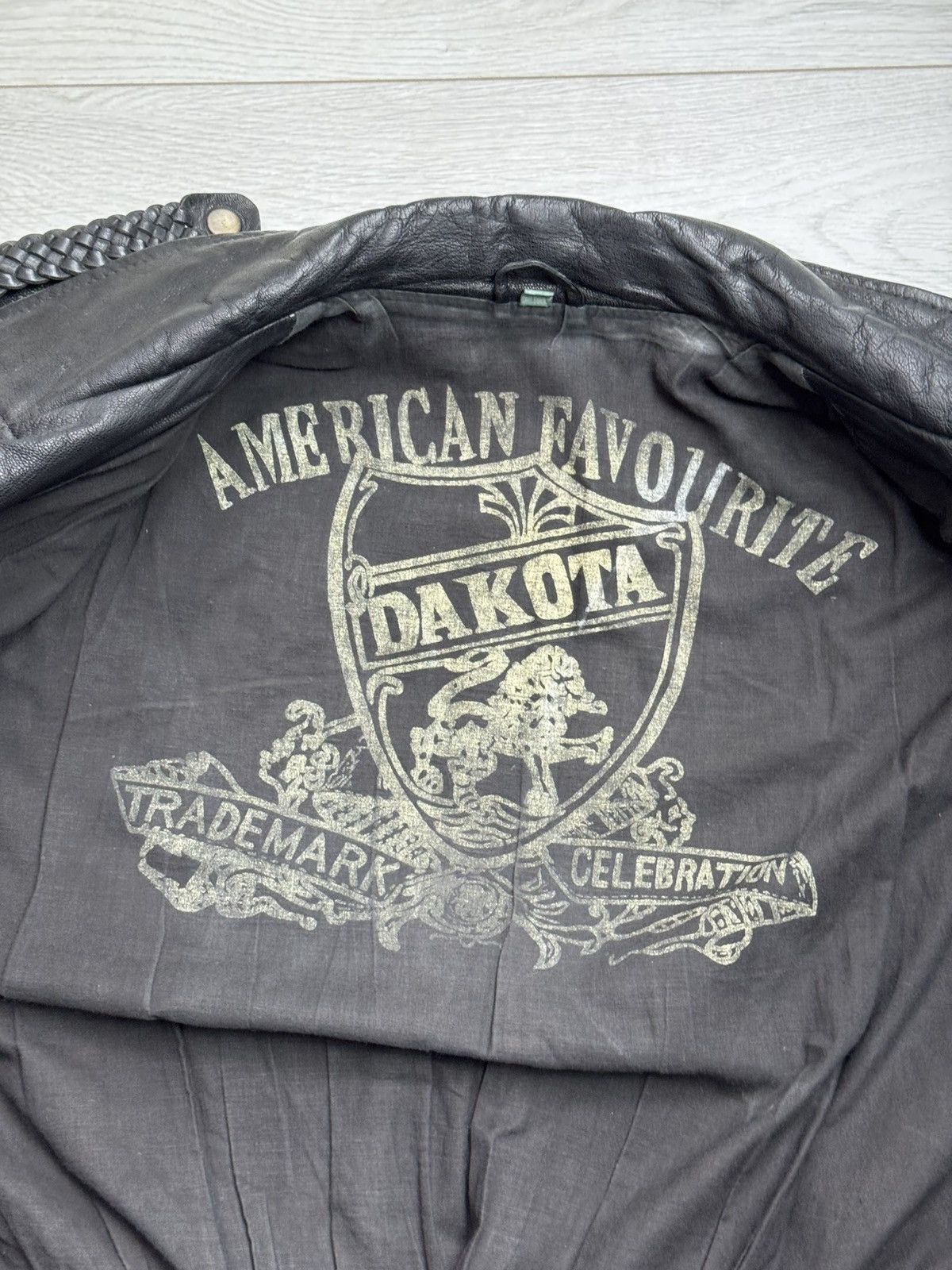 Genuine Leather × Vintage Vintage 80s Leather Gold Real Leather Motorcycle Jacket 44 Size US M / EU 48-50 / 2 - 13 Thumbnail