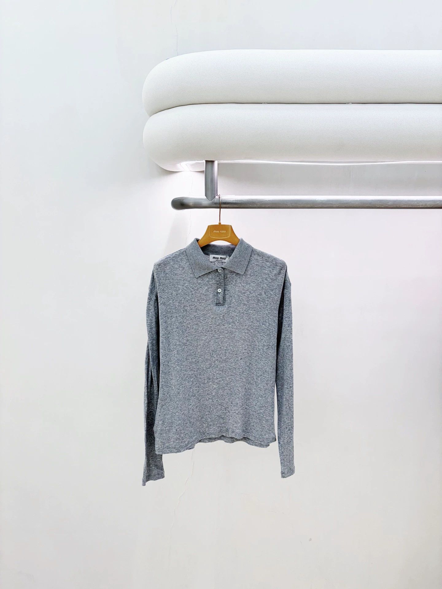 Miu Miu Miu Miu gray knit Polo XS Size XS / US 0-2 / IT 36-38 - 1 Thumbnail