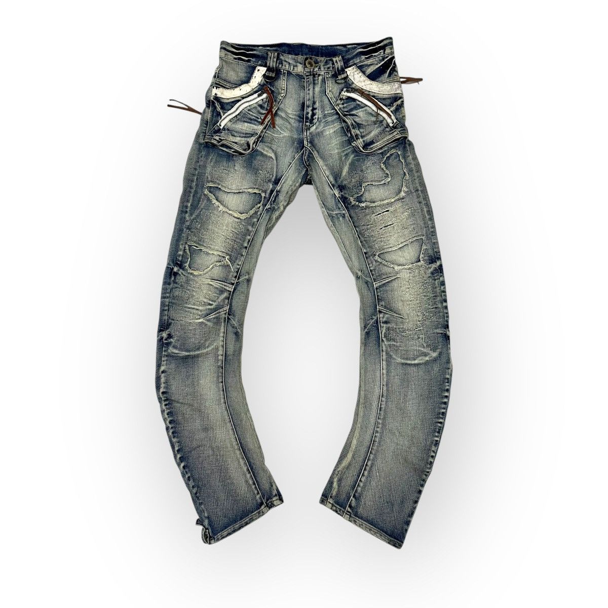 PPFM × Seditionaries PPFM Bondage Curve Banana Biker Denim Jeans Size US 34 / EU 50 - 1 Thumbnail