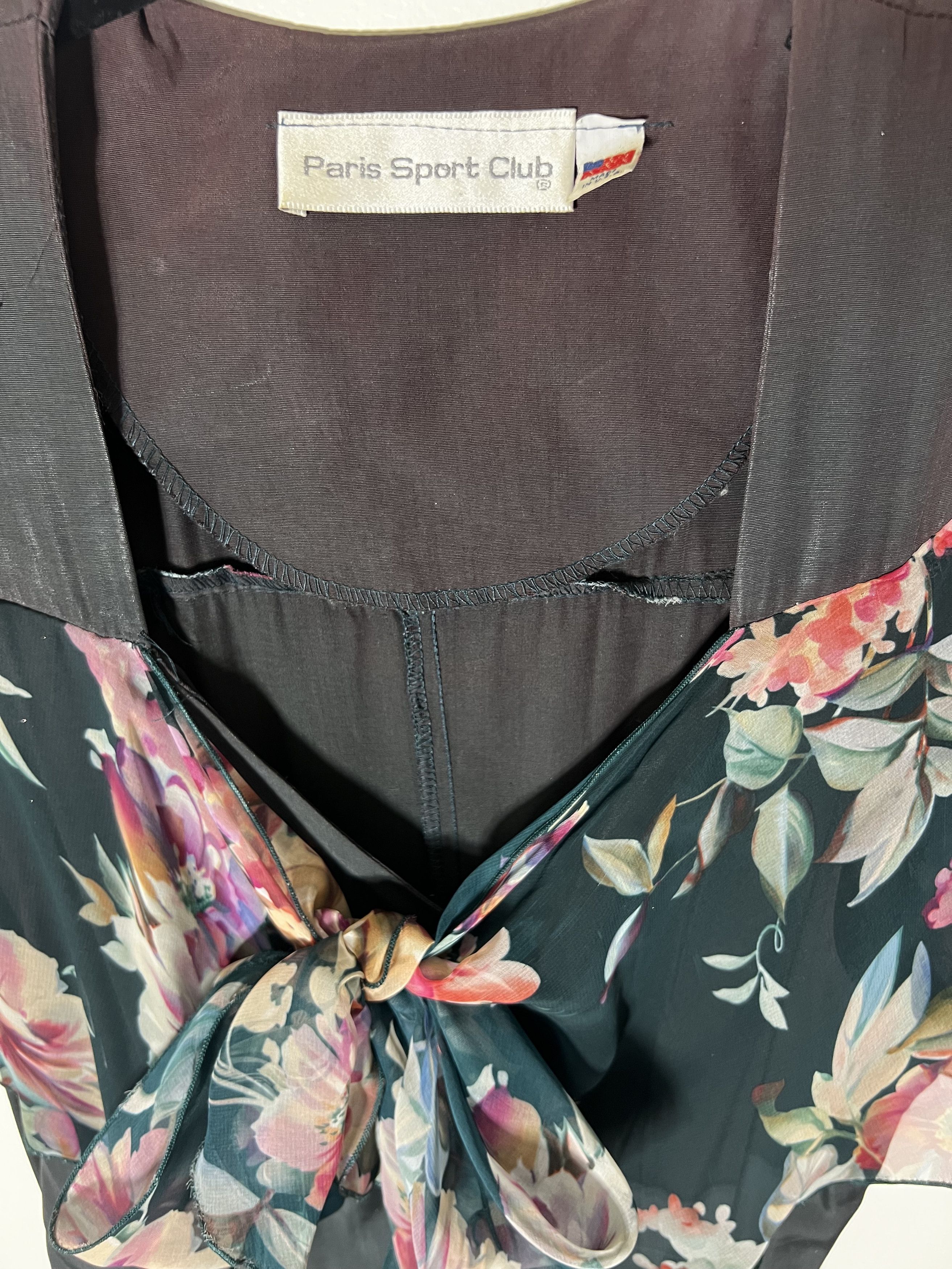 Vintage Vintage 80's-90's Floral Paris Sport Club Long Maxi Dress Size M / US 6-8 / IT 42-44 - 5 Thumbnail
