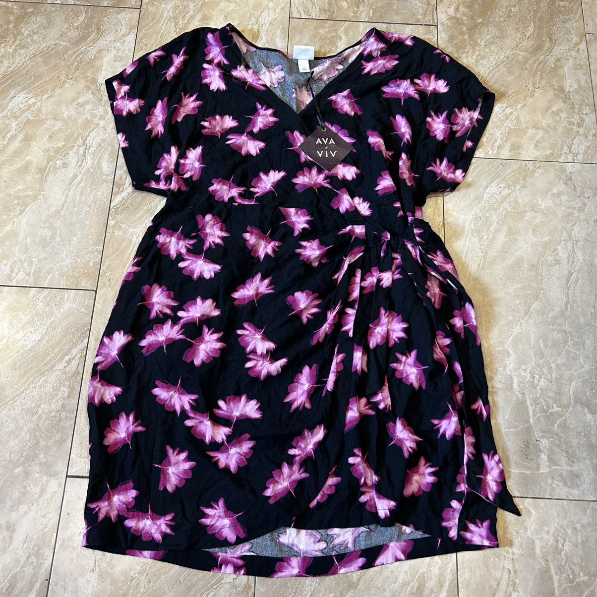 Other Ava&Viv Light Blue Button Summer Dress (US 1X) Size XXL / US 16-18 / IT 52-54 - 1 Thumbnail