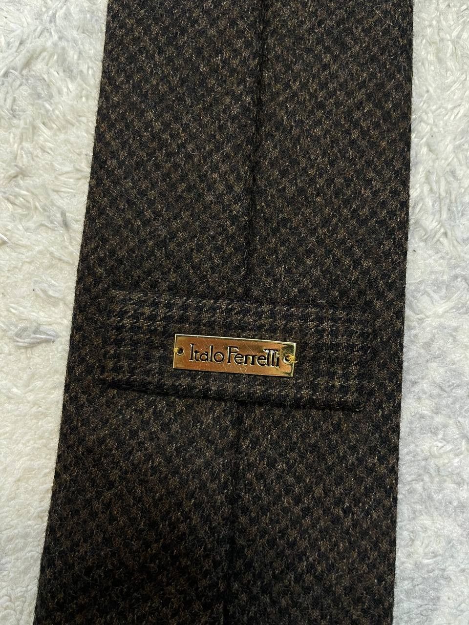 Other Vintage Italo Ferretti Wool Tie Tweed Texture Made In Italy Size ONE SIZE - 2 Thumbnail