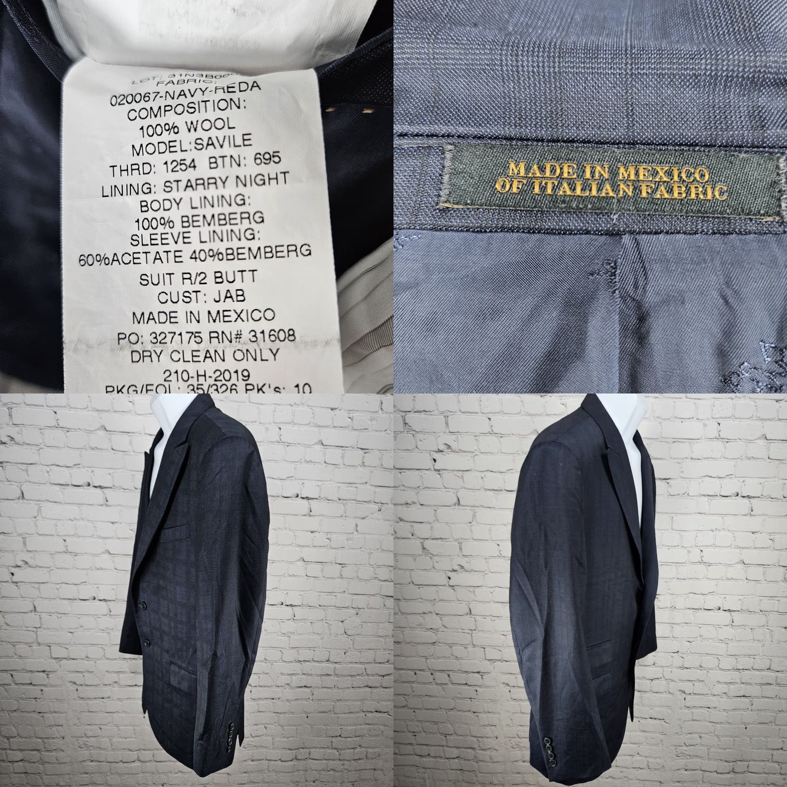 Jos. A. Bank Jos A Bank Reserve Navy 100% Wool Savile Tailored Fit Peak Blazer Sport Coat 41R Size 42R - 10 Thumbnail