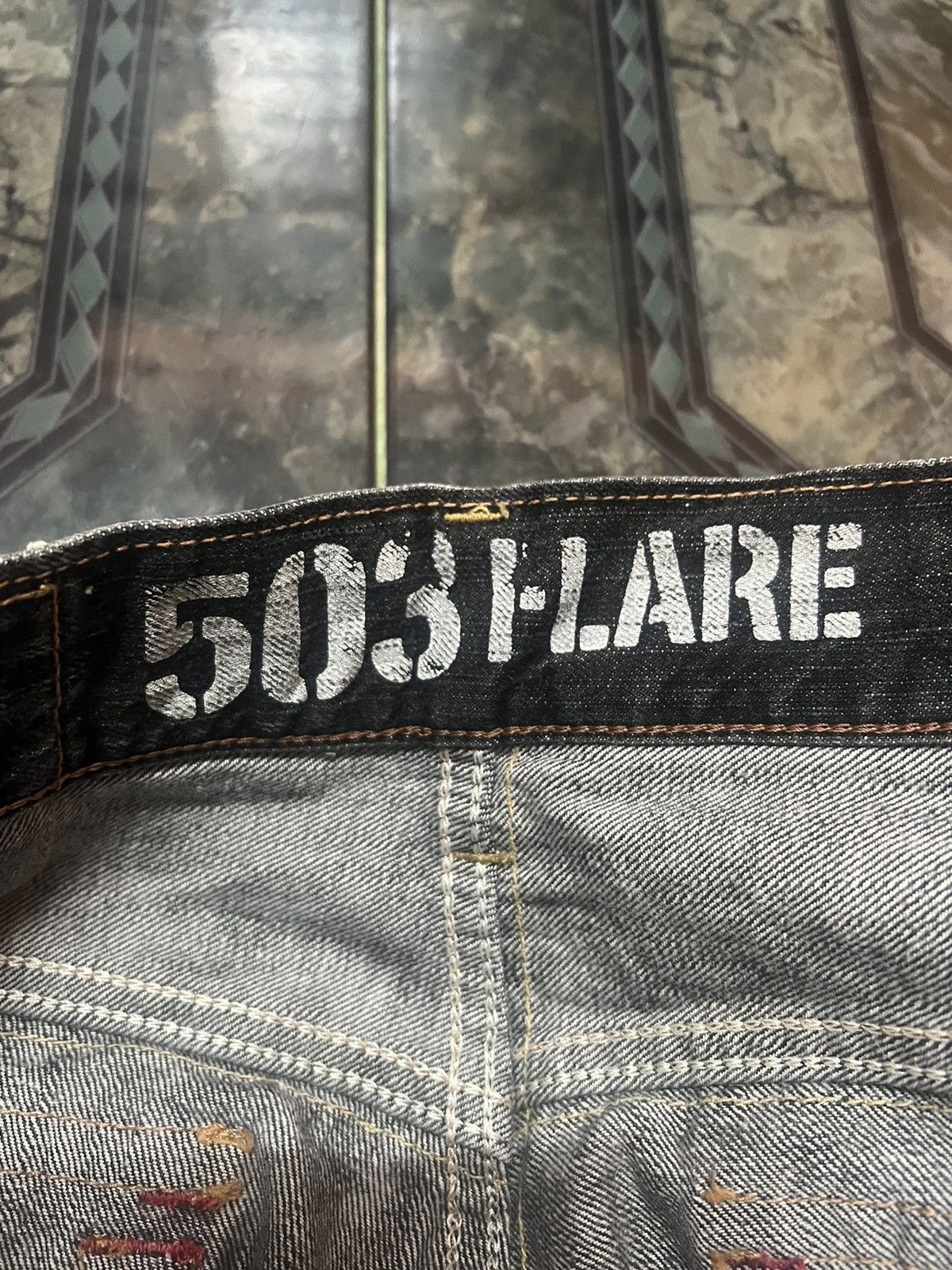 Japanese Brand FLARED💥RARE COLOUR EDWIN 503 DISTRESSED DENIM PANT Size US 29 - 9 Thumbnail