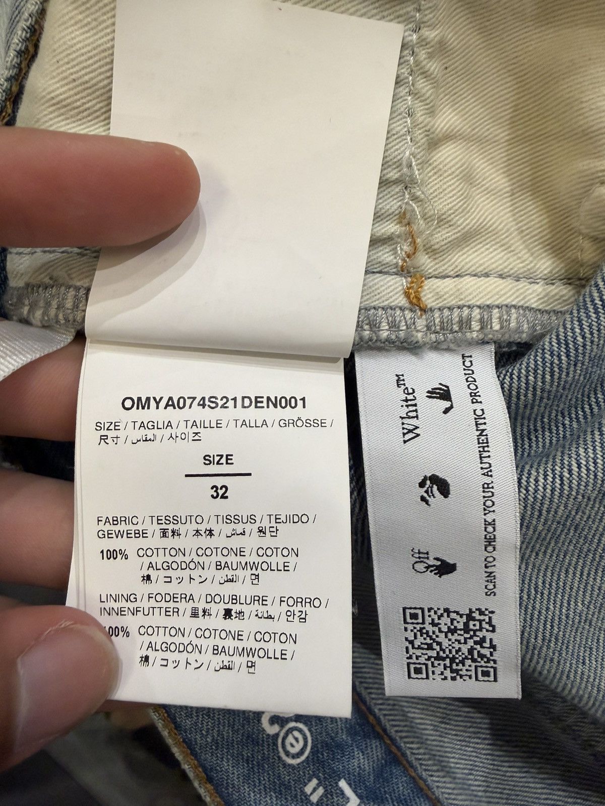 Off-White Off-White “Personal 2020” Blue Denim Jeans Size US 32 / EU 48 - 5 Thumbnail