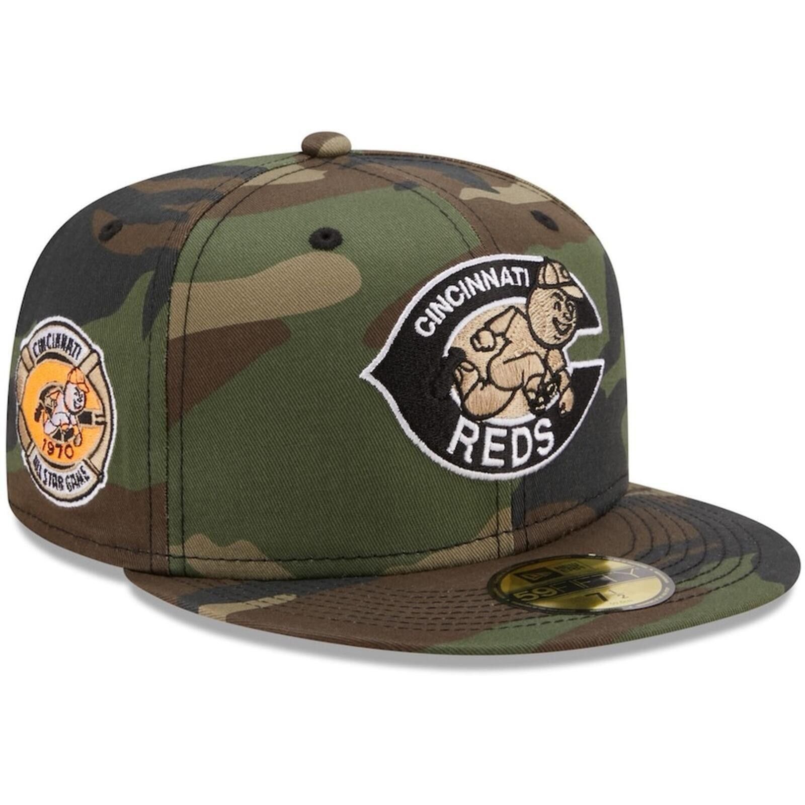 New Era New Era Cincinnati Reds 1970 ASG Camo/Organge 59FIFTY 7 3/8 Size ONE SIZE - 1 Thumbnail