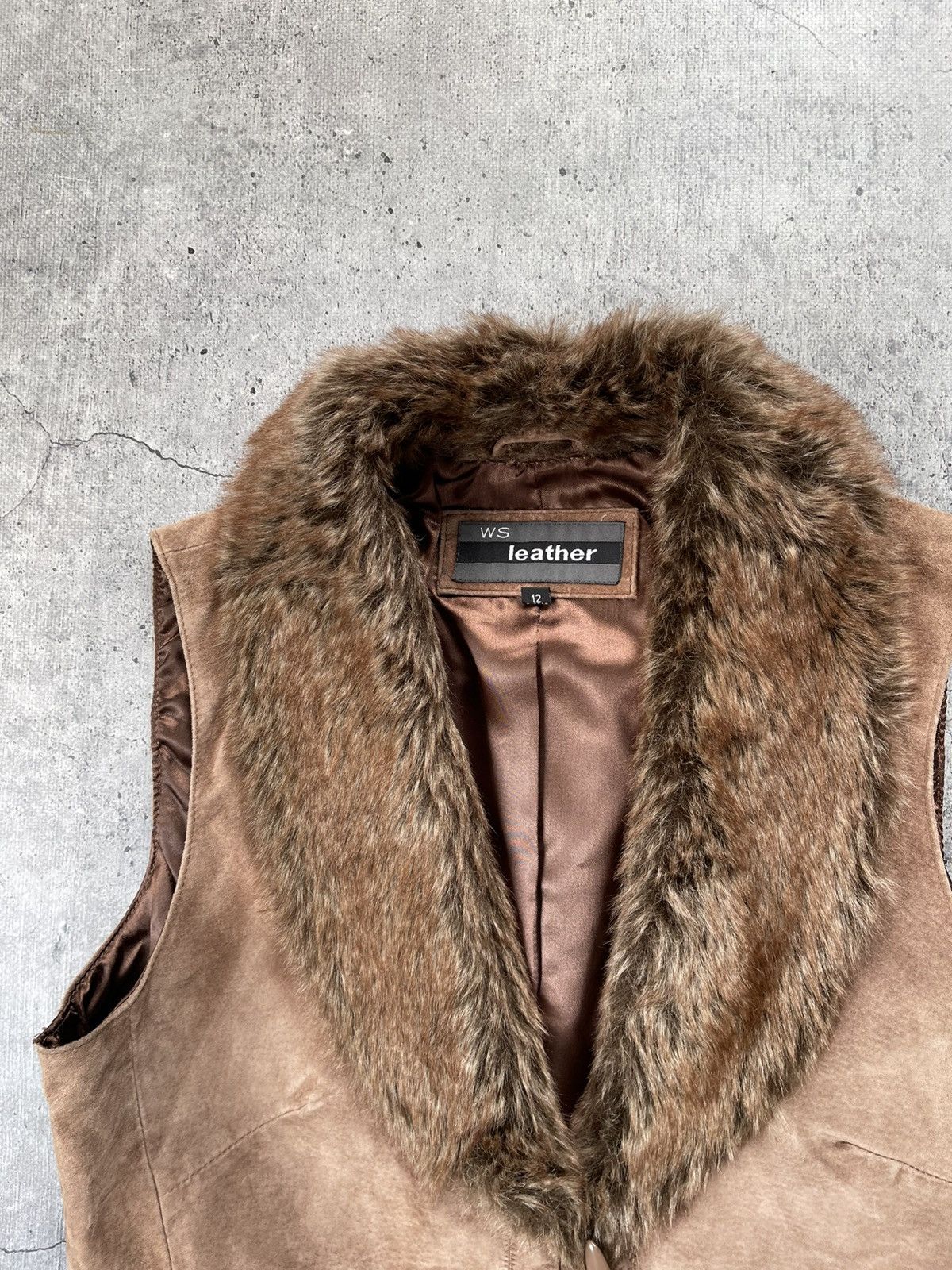 Genuine Leather × Sears × Vintage VINTAGE Y2K LEATHER FUR VEST Size US XS / EU 42 / 0 - 4 Thumbnail