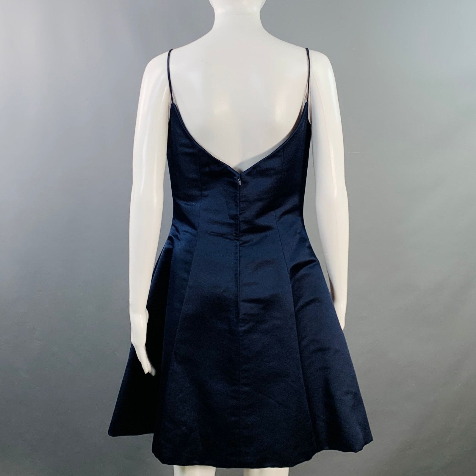 Other DONALD DEA Navy Taffeta Knee Length Cocktail Dress Size M / US 6-8 / IT 42-44 - 4 Thumbnail