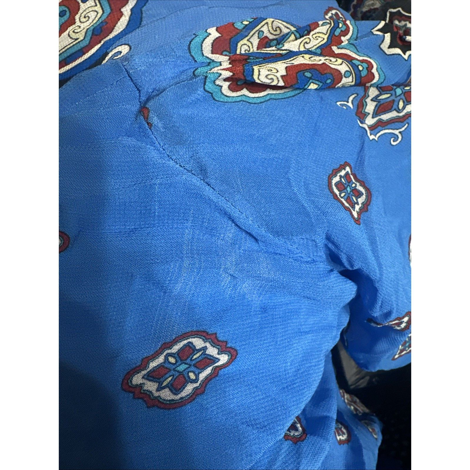 Farm Rio Farm Rio Anika Tiles Cerulean Blue Maxi Dress Long Sleeve V- Size XS / US 0-2 / IT 36-38 - 7 Thumbnail