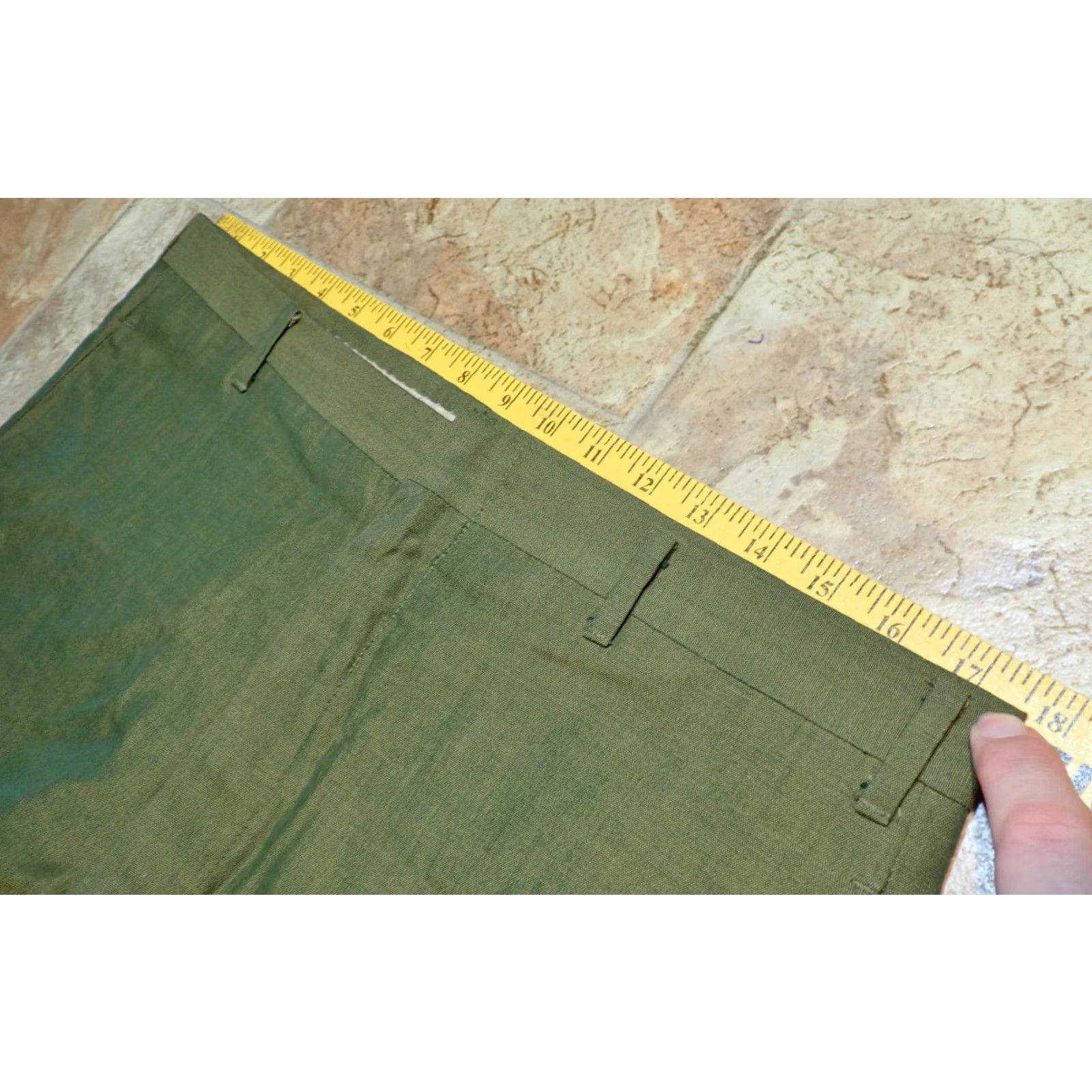 Vintage VINTAGE KORATRON 1960s Green Sharkskin Pants Slacks 35x28 Business Mens Size US 35 - 4 Thumbnail